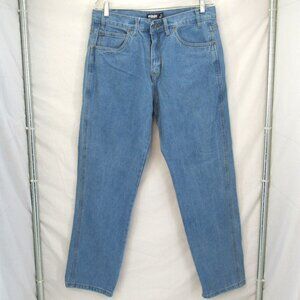 Mission Ridge Denim Men's Light Wash Straight Leg High Rise Blue Jeans 34X31